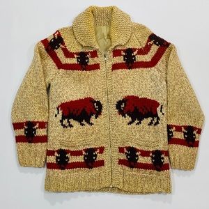 Vintage Heavy Wool Knit Buffalo Jacket